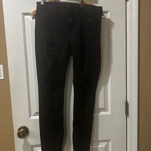 Black distressed jeans size 30